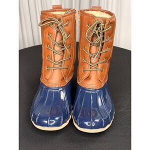 Highland Creek Duck Boots Brown Blue Womens Size 6